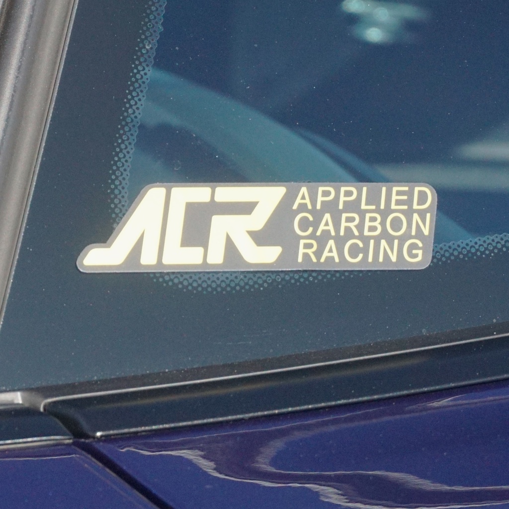 PRT-001-009 ACR Sticker, Brushed Aluminum, Yellow with Black Background
